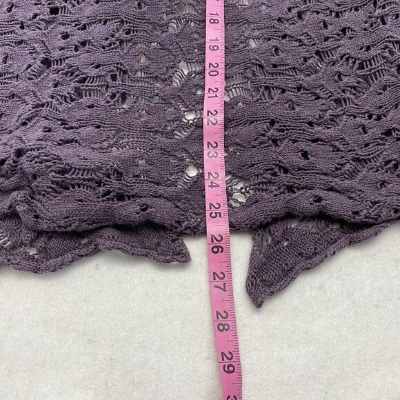 CABI Women Sweater Waterfall Open Front Crochet Cardigan Sz M Purple 79-32 - Picture 8 of 11
